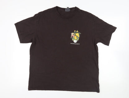 Mens UK Size L H&M Brown  T-Shirt
