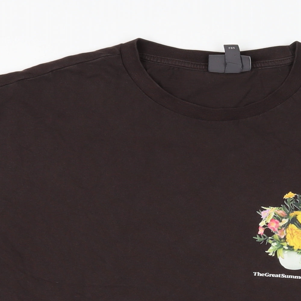 Mens UK Size L H&M Brown  T-Shirt