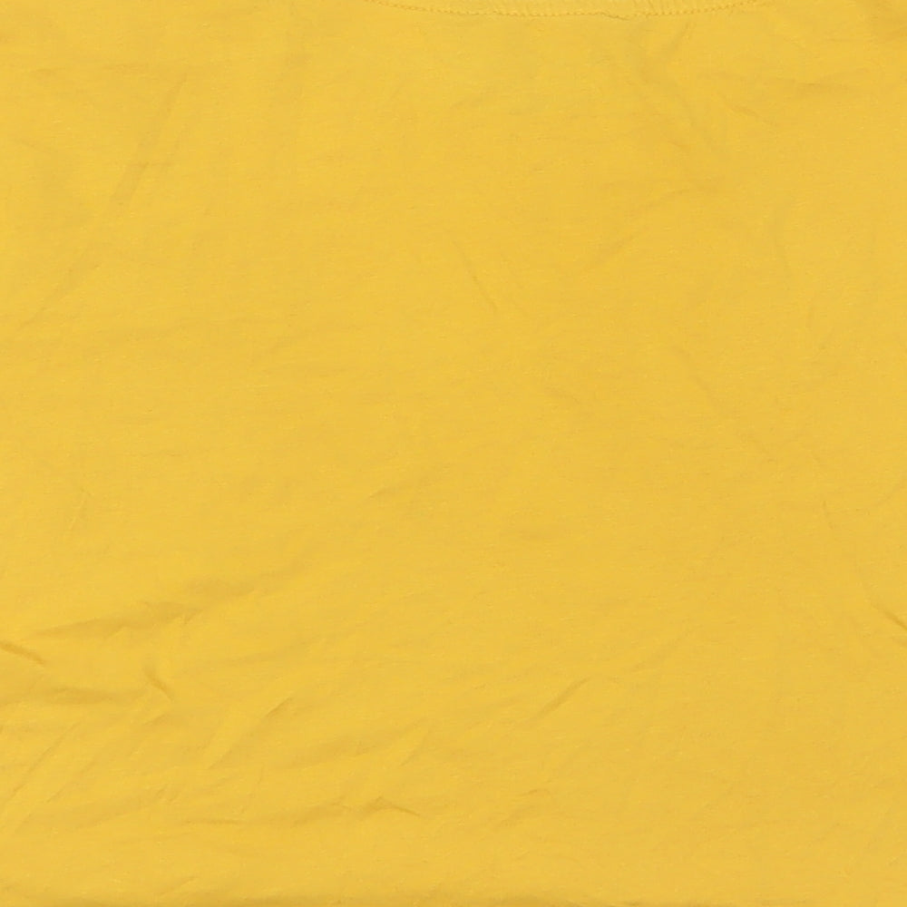New Look Girls Yellow Cotton Basic T-Shirt Size 14-15 Years Crew Neck Pullover - Friends