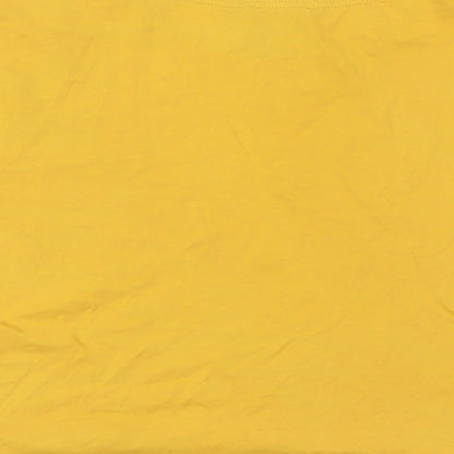 New Look Girls Yellow Cotton Basic T-Shirt Size 14-15 Years Crew Neck Pullover - Friends
