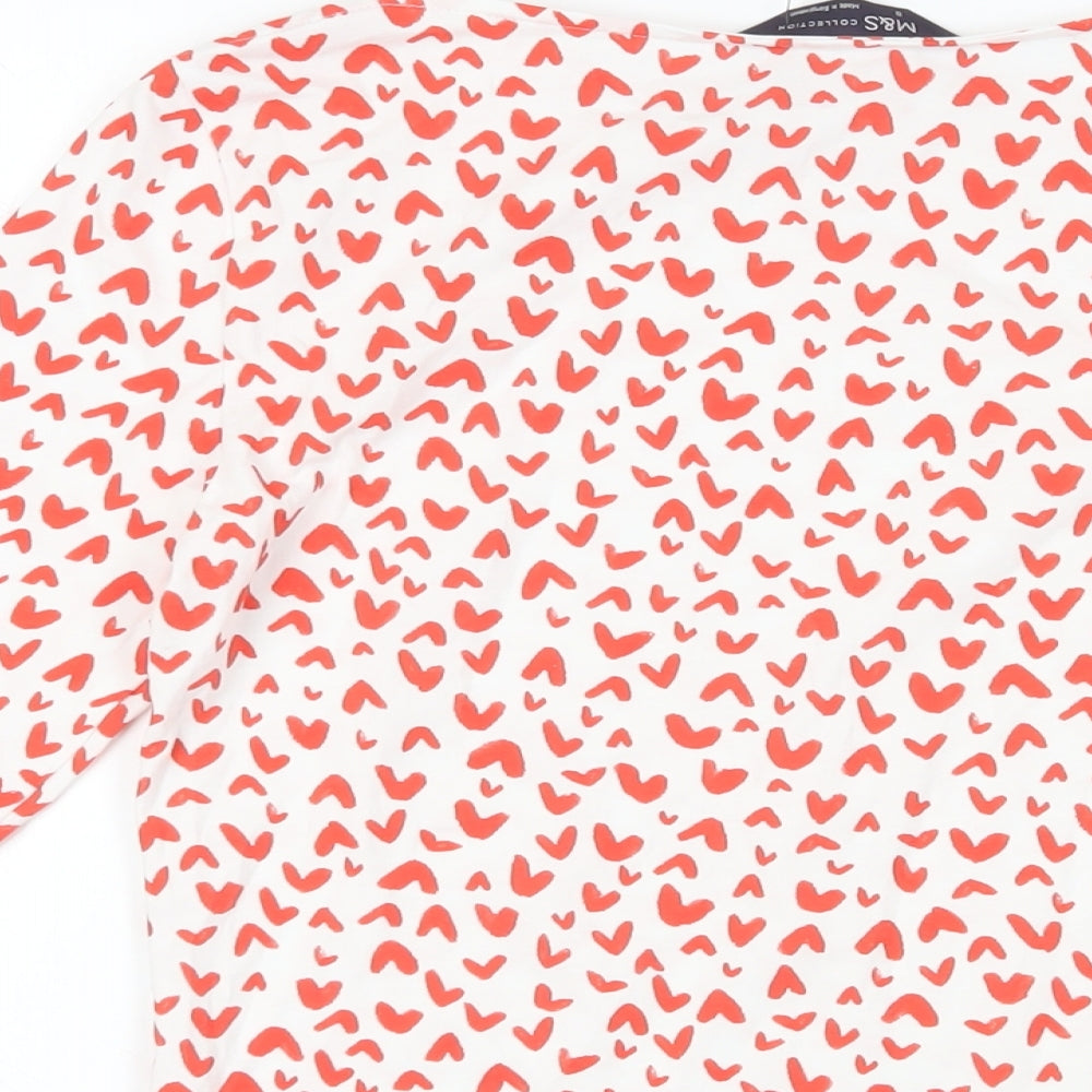 Womens UK Size 8 Marks and Spencer Red Basic T-Shirt