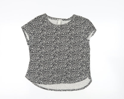 Womens UK Size S H&M Black Basic T-Shirt