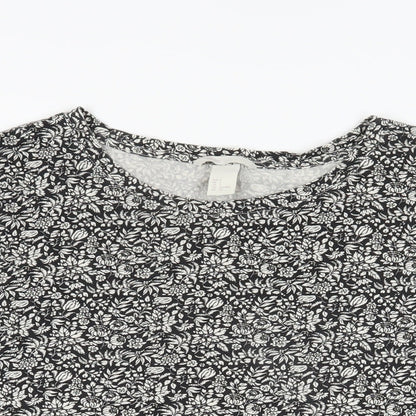 Womens UK Size S H&M Black Basic T-Shirt