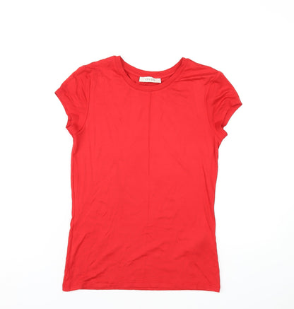 Womens UK Size S Oasis Red Basic T-Shirt