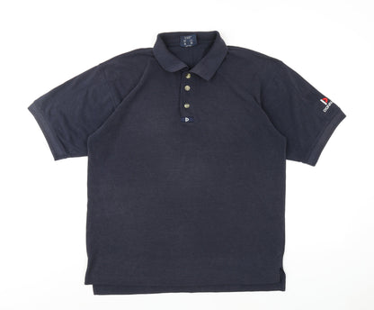Donnay Mens Blue Polyester Polo Size XL Collared Button
