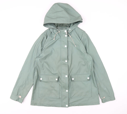 24Colours Womens Green Rain Coat Coat Size 10 Zip