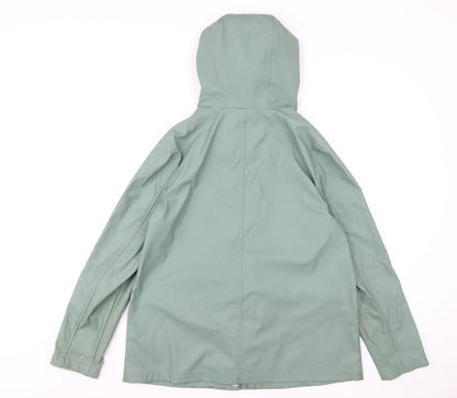 24Colours Womens Green Rain Coat Coat Size 10 Zip