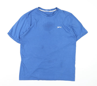 Slazenger Mens Blue Polyester T-Shirt Size L Round Neck