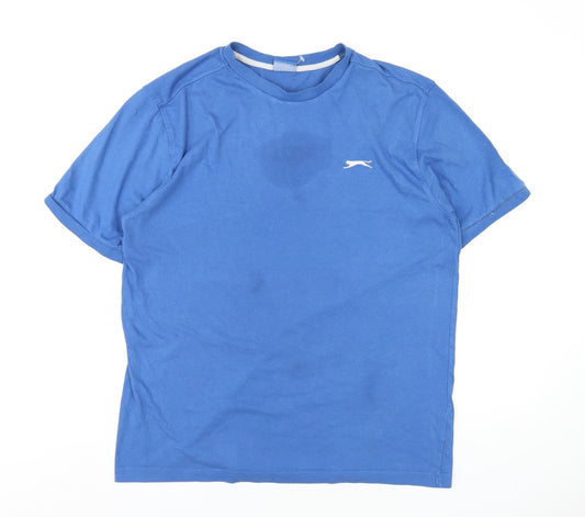Slazenger Mens Blue Polyester T-Shirt Size L Round Neck