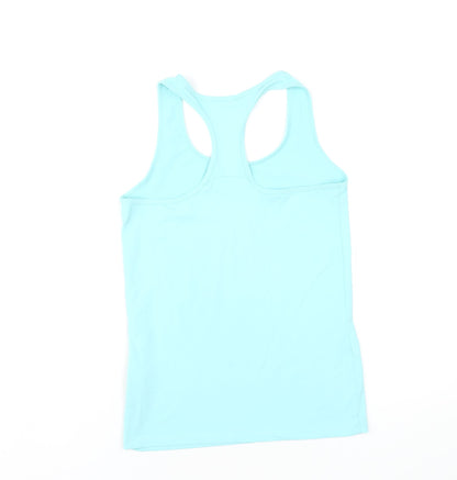 DECATHLON Womens Blue Polyester Basic Tank Size 10 Scoop Neck Pullover