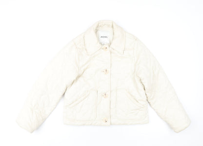 Womens UK Size XS Monki Ivory Quilted Coat