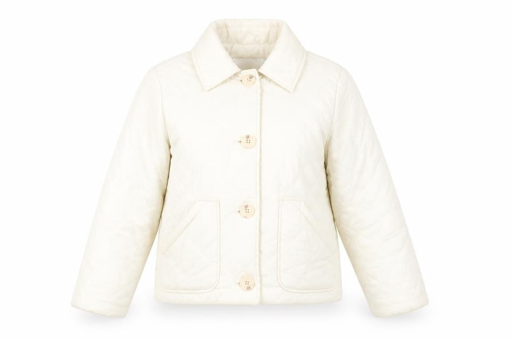 Womens UK Size XS Monki Ivory Quilted Coat