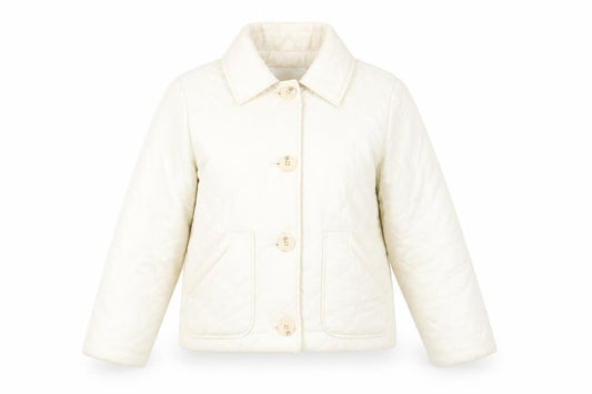 Womens UK Size XS Monki Ivory Quilted Coat