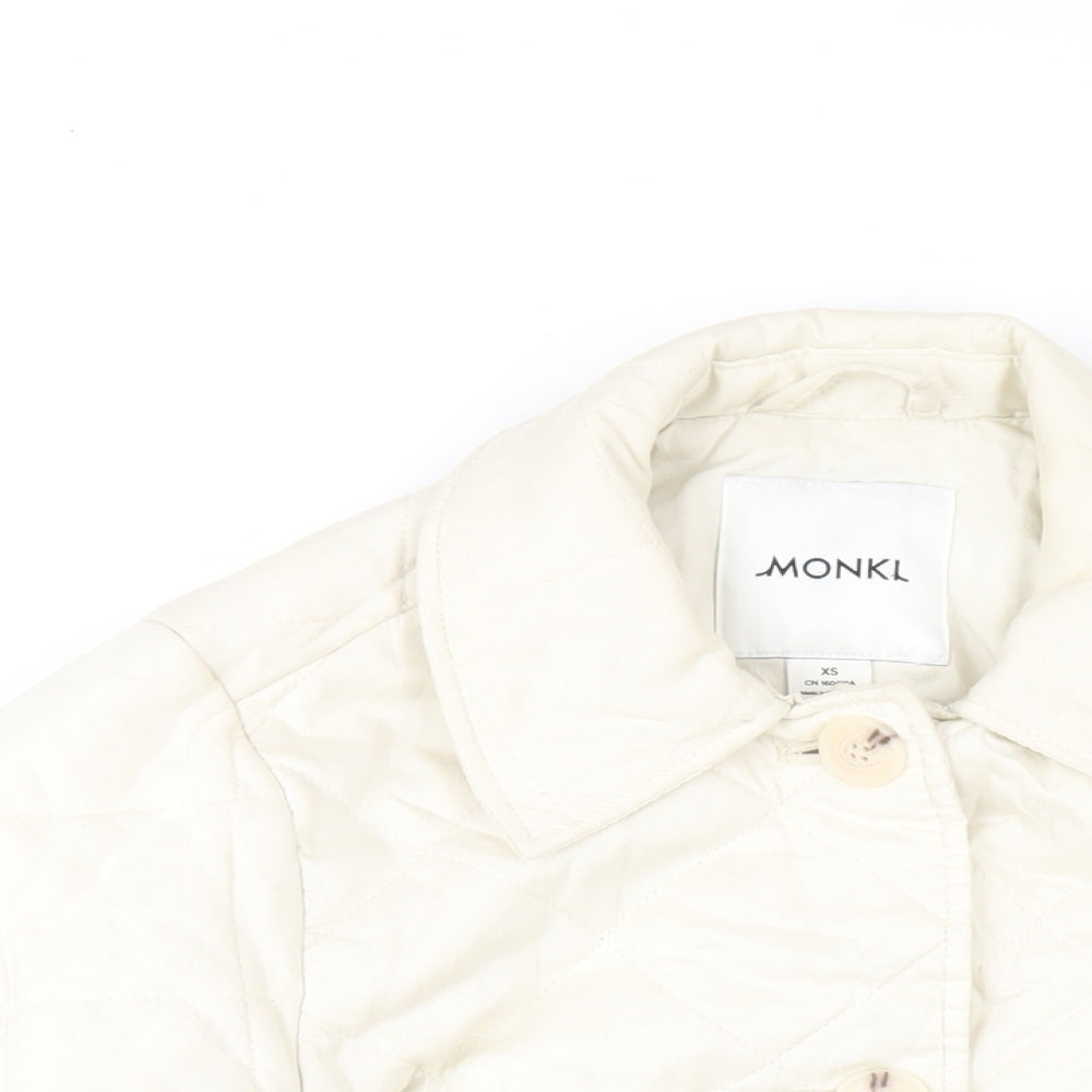 Womens UK Size XS Monki Ivory Quilted Coat