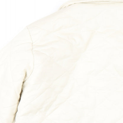 Womens UK Size XS Monki Ivory Quilted Coat