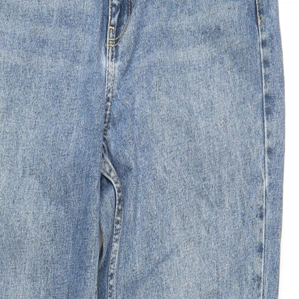 Topshop Womens Blue Cotton Mom Jeans Size 28 in L36 in Regular Zip
