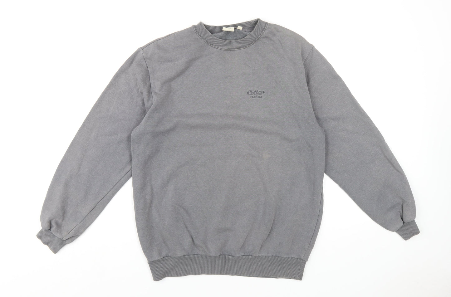 Mens UK Size S Cotton Traders Grey Pullover Sweatshirt