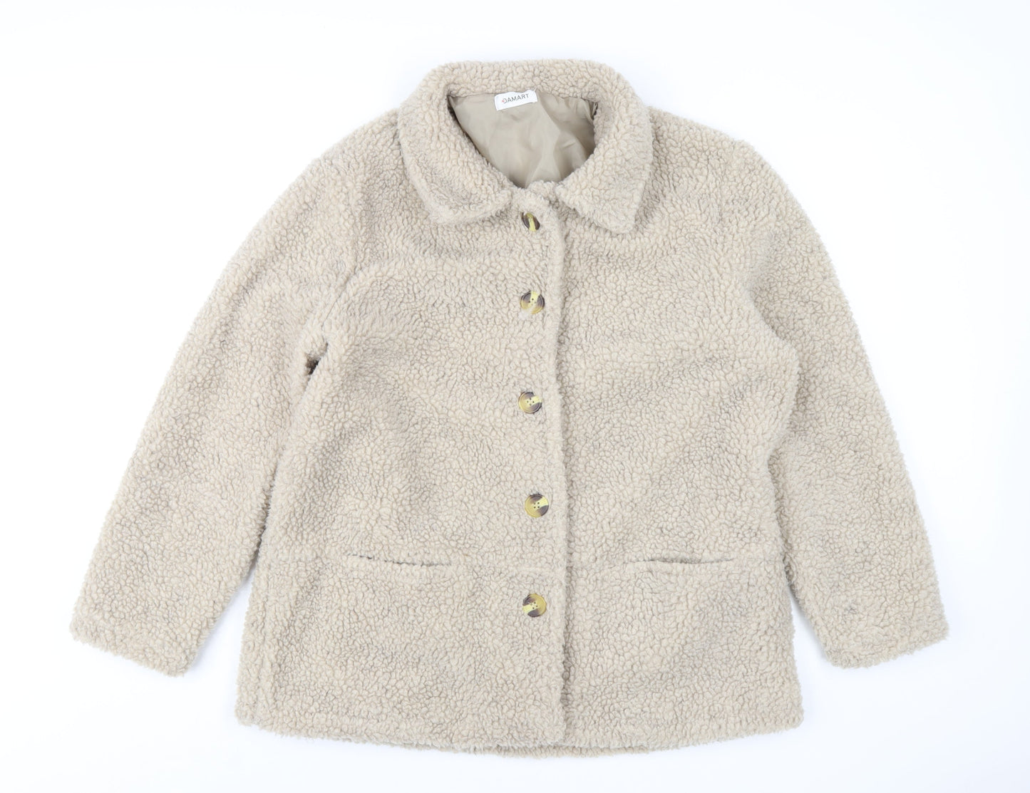 Damart Womens Beige Overcoat Coat Size 18 Button