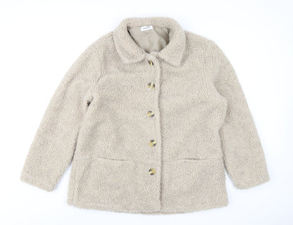 Damart Womens Beige Overcoat Coat Size 18 Button