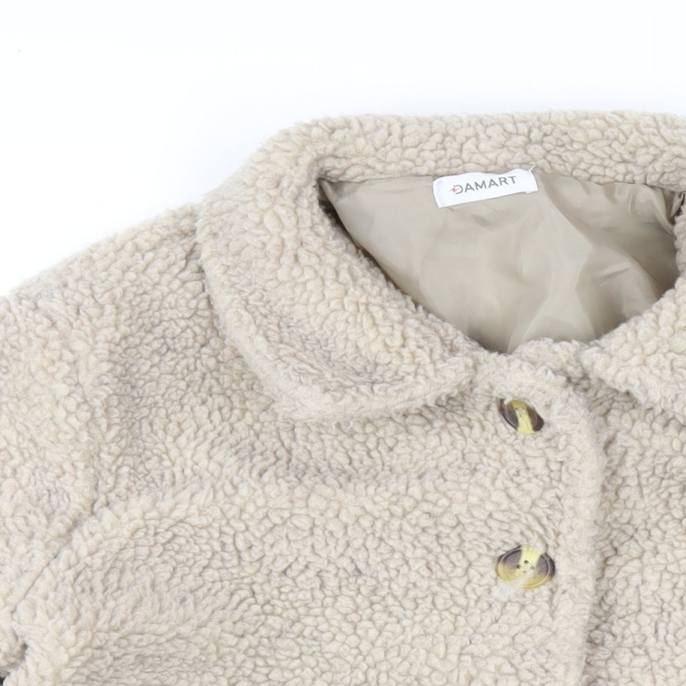 Damart Womens Beige Overcoat Coat Size 18 Button
