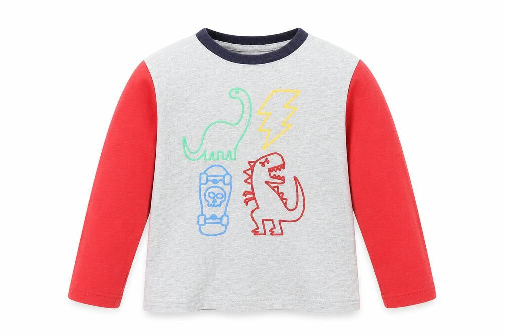 Gap Boys Grey Cotton Basic T-Shirt Size 6 Years Round Neck Pullover