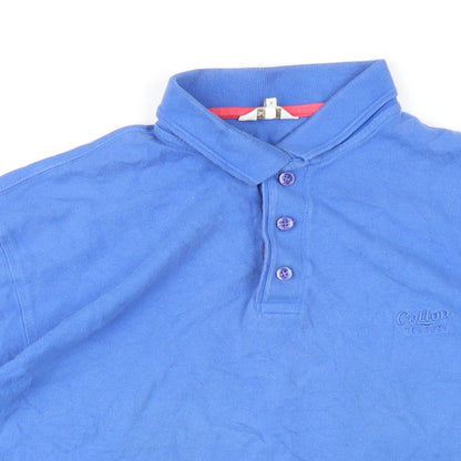 Cotton Traders Mens Blue Cotton Button-Up Size M Collared Button