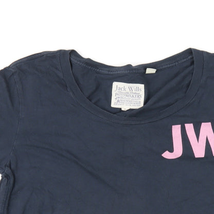 Womens UK Size 8 Jack Wills Blue Basic T-Shirt