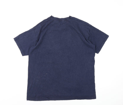 Harper & Lewis Womens Blue Cotton Basic T-Shirt Size M Round Neck - Dallas College Team