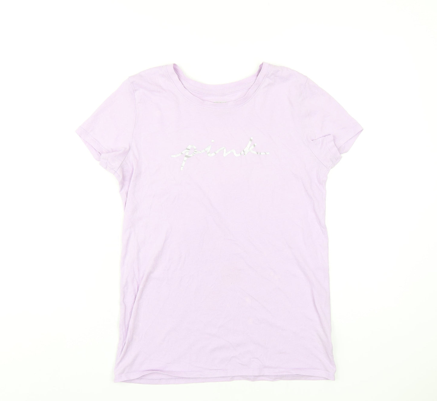 Womens UK Size S PINK Purple Basic T-Shirt