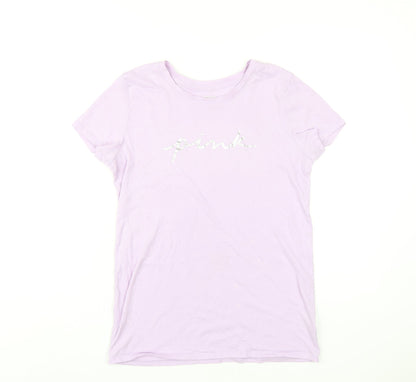 Womens UK Size S PINK Purple Basic T-Shirt