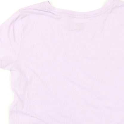 Womens UK Size S PINK Purple Basic T-Shirt