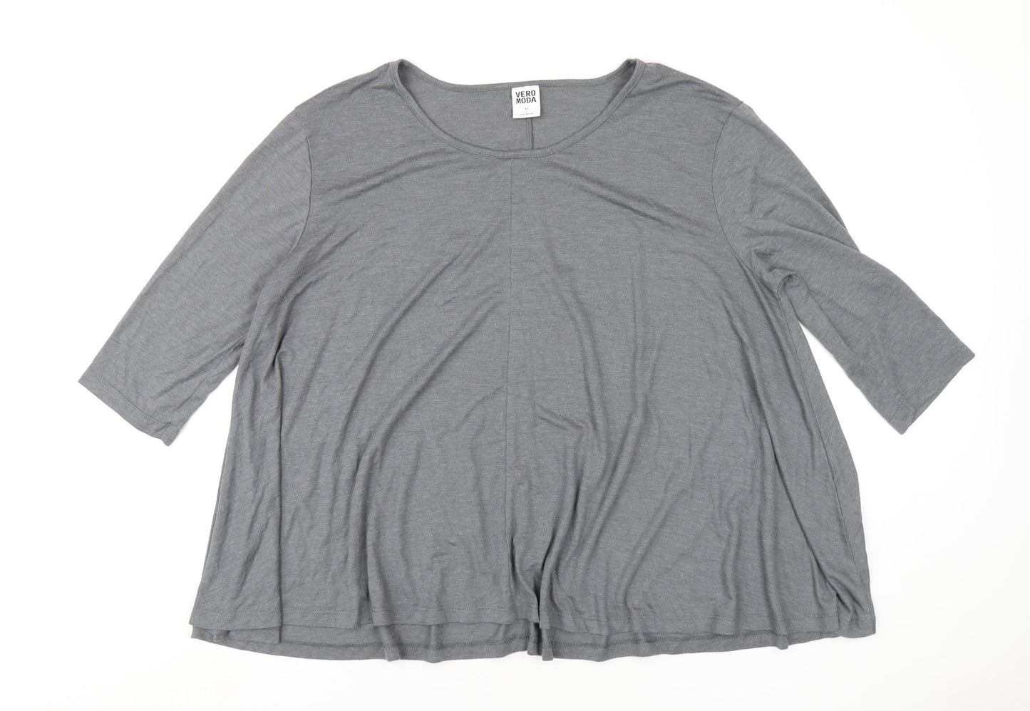 Womens UK Size XL VERO MODA Grey Basic T-Shirt
