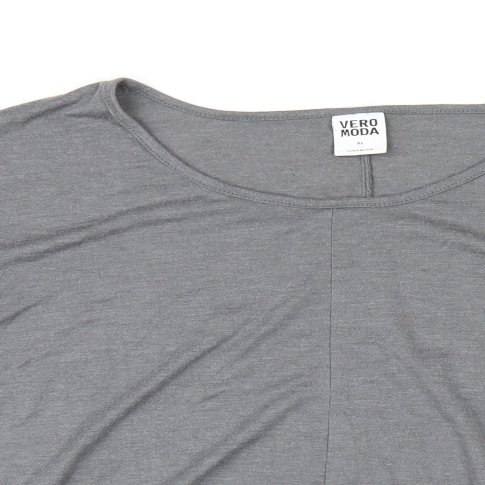 Womens UK Size XL VERO MODA Grey Basic T-Shirt