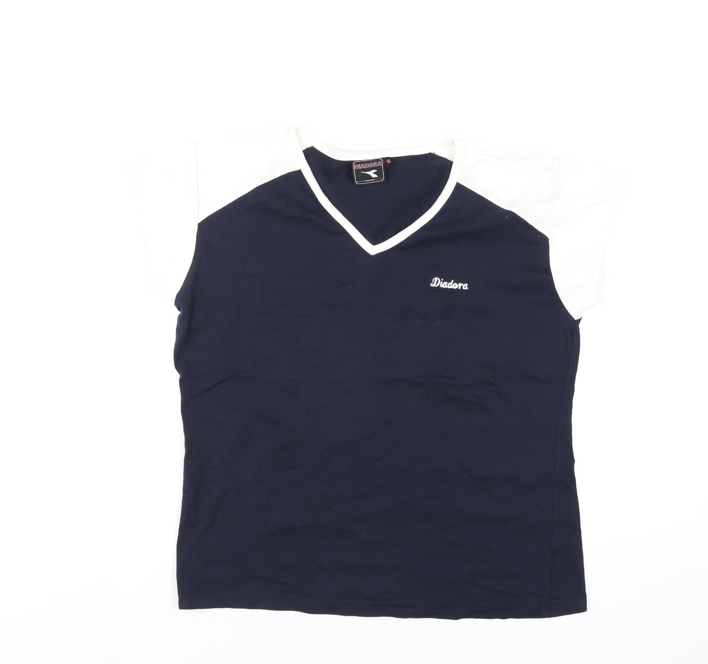Womens UK Size 16 Diadora Blue Basic T-Shirt