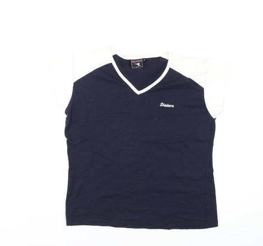 Womens UK Size 16 Diadora Blue Basic T-Shirt