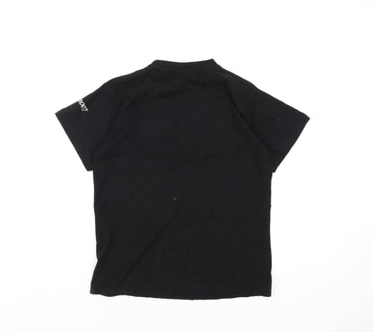 Slazenger Boys Black Cotton Basic T-Shirt Size 10 Years Round Neck Pullover - Rugby Club Valpolicella