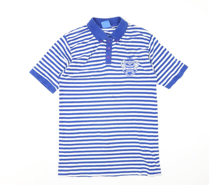 Queens Park Rangers FC Mens Blue Striped Cotton Polo Size L Collared Button
