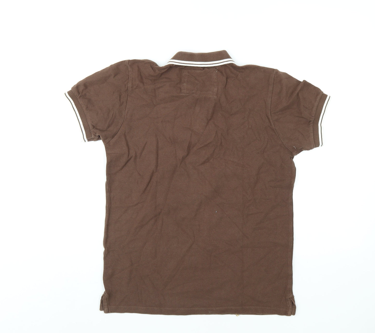 Charles Wilson Womens Brown Cotton Basic Polo Size S Collared