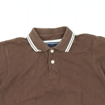 Charles Wilson Womens Brown Cotton Basic Polo Size S Collared