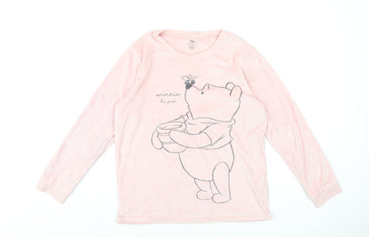 Disney Womens Pink Solid Polyester Top Pyjama Top Size 10 - Winnie the Pooh