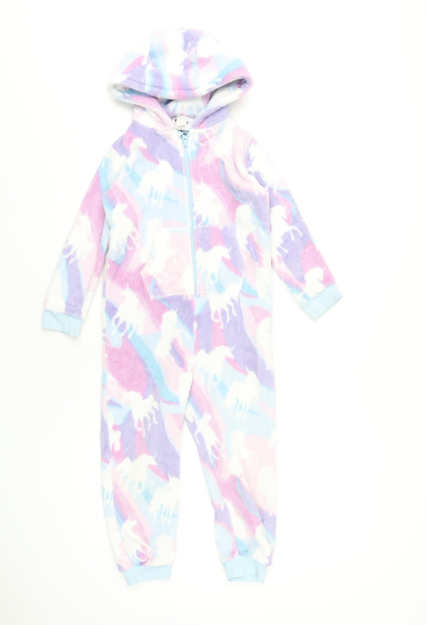 Monsoon Girls Multicoloured Geometric Polyester Top One Piece Size 5-6 Years Zip - Unicorns