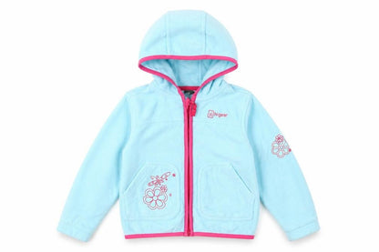 Front view of Hi Gear girls’ blue jacket, size 3-4, years zip
