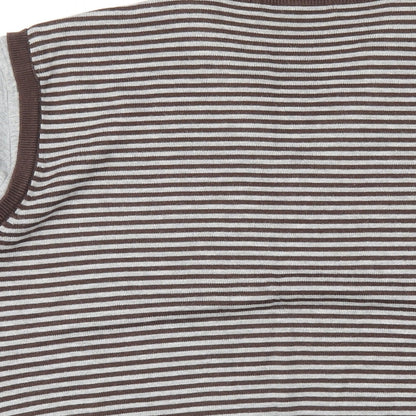 Full Circle Mens Brown Round Neck Cotton Pullover Jumper Size XL Short Sleeve