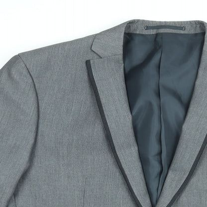 NEXT Mens Grey Polyester Jacket Suit Jacket Size 38 Regular