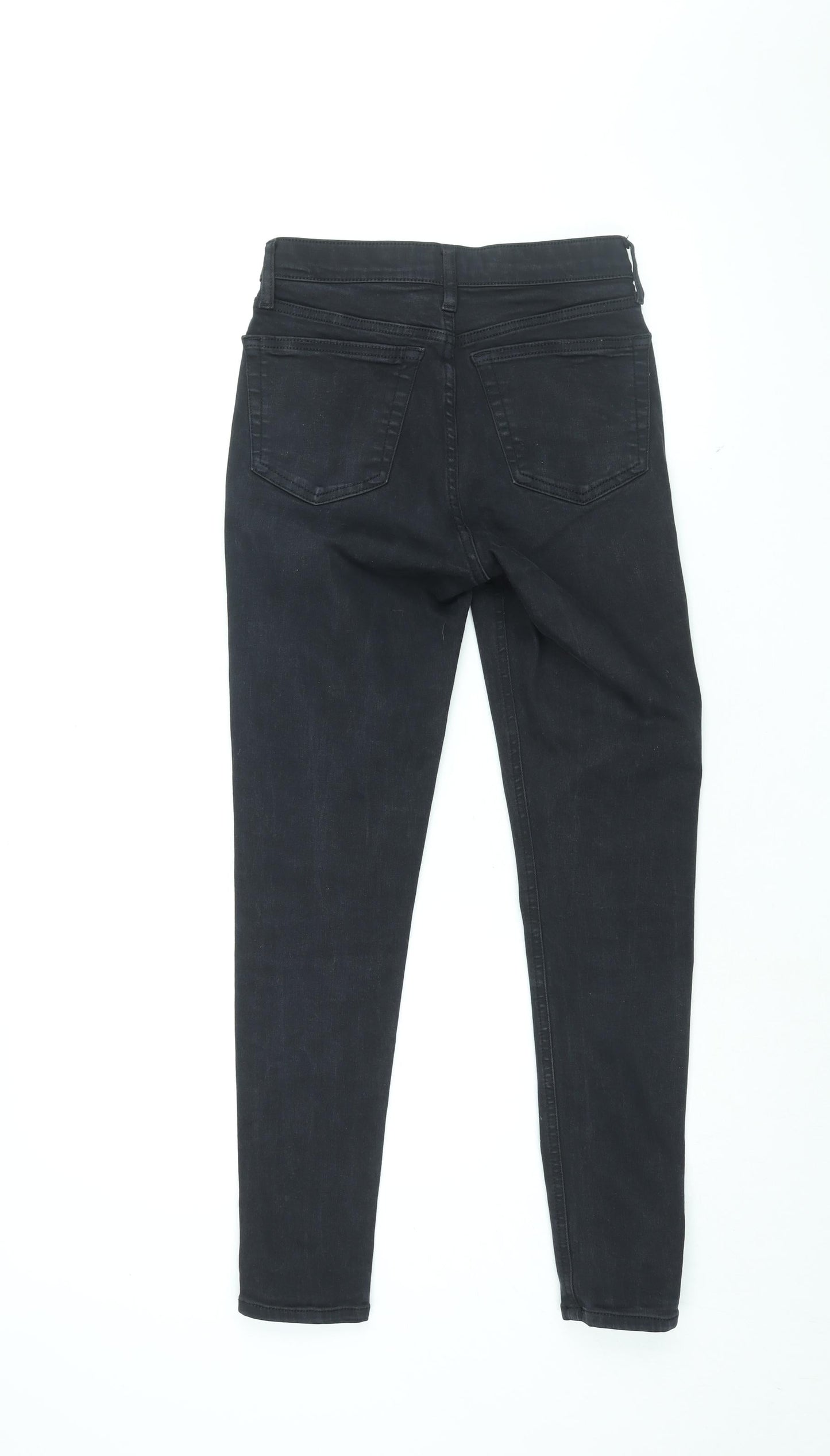 Topshop Womens Black Cotton Skinny Jeans Size 26 in L32 in Regular Zip
