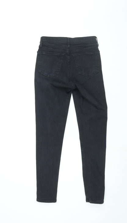 Topshop Womens Black Cotton Skinny Jeans Size 26 in L32 in Regular Zip