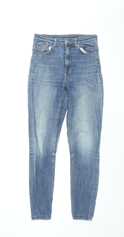 Monki Womens Blue Cotton Skinny Jeans Size 29 in L30.5 in Regular Zip