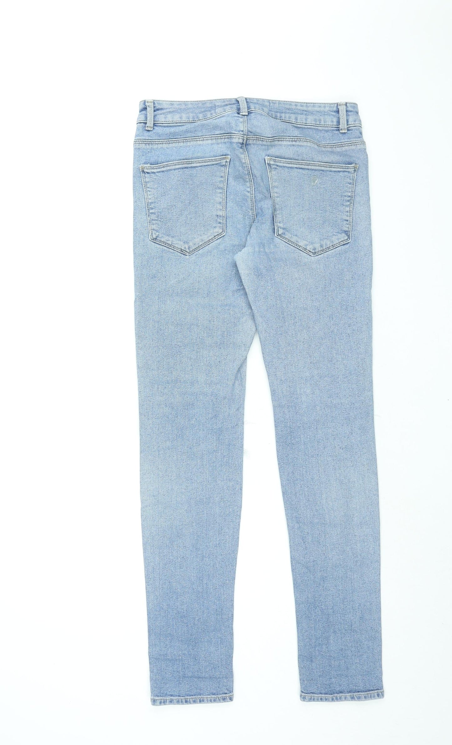 New Look Mens Blue Cotton Skinny Jeans Size 30 in L31 in Regular Zip