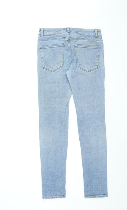 New Look Mens Blue Cotton Skinny Jeans Size 30 in L31 in Regular Zip