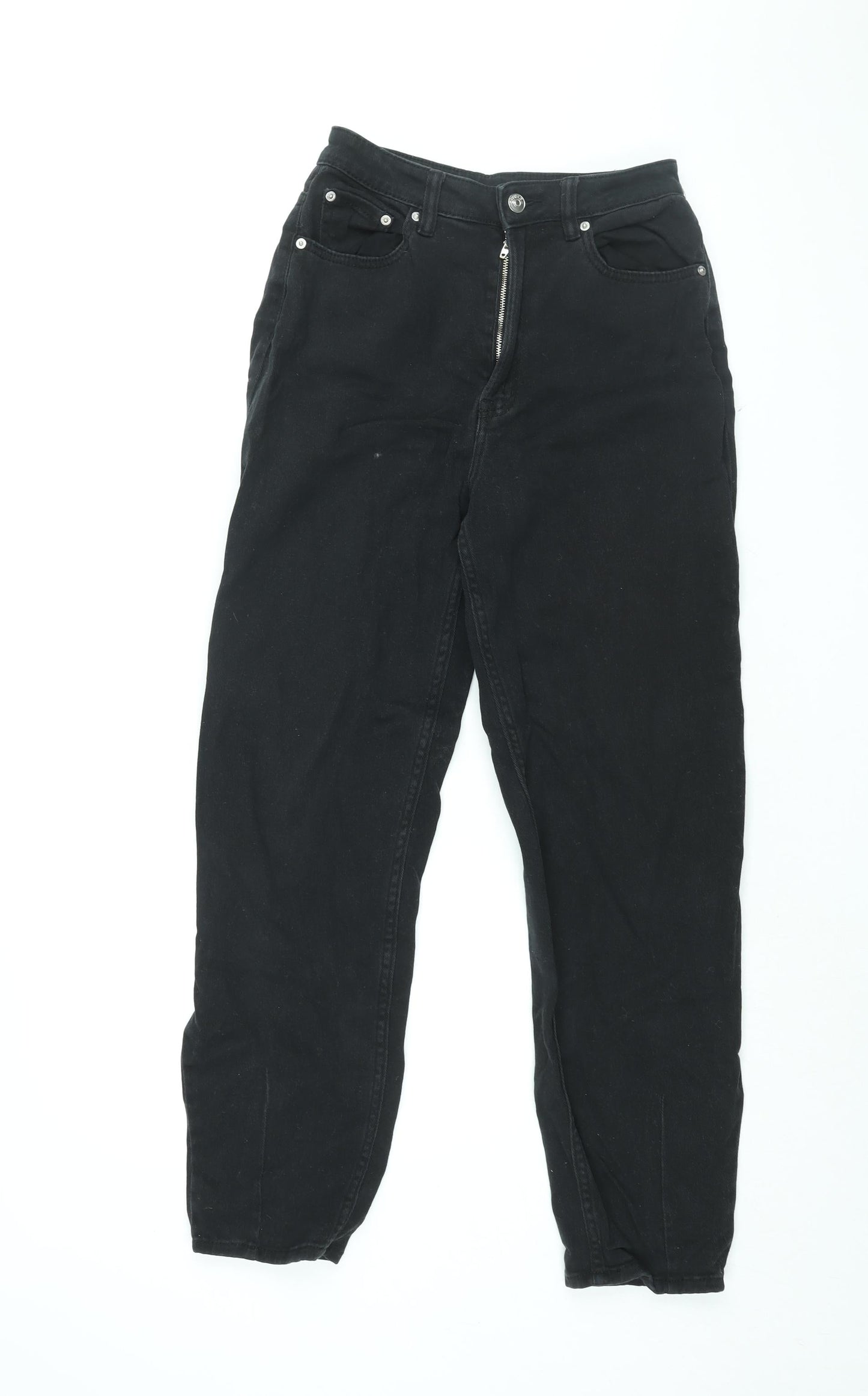 Womens UK Size 8 H&M Regular Fit Mom Black Jeans
